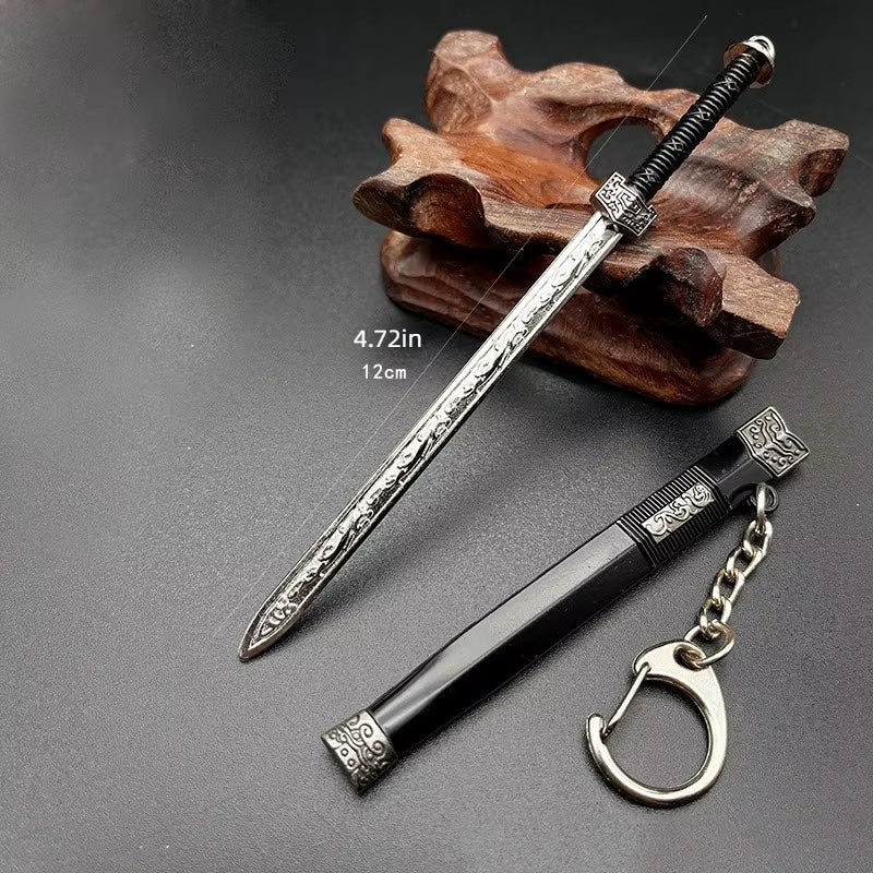 Many Models of Metal Scabbard of Famous Ancient Swords, Keychain Pendant of Small Unopened Blade Weapons