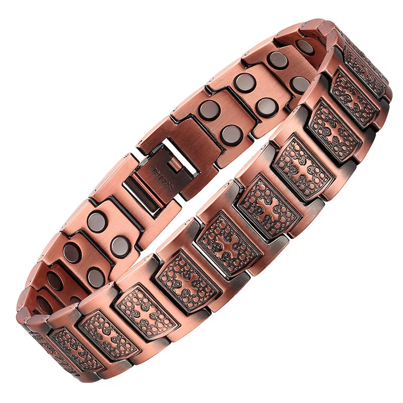 Oktrendy Copper Magnets Bracelets & Bangles Men Bracelet Metal Healing Magnetic Cross Jesus Christ Wristband Jewellery Wholesale