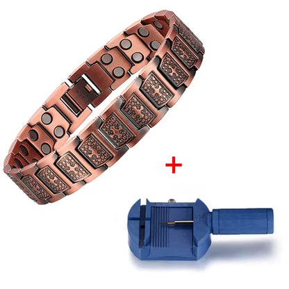 Oktrendy Copper Magnets Bracelets & Bangles Men Bracelet Metal Healing Magnetic Cross Jesus Christ Wristband Jewellery Wholesale