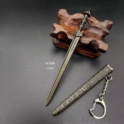 Many Models of Metal Scabbard of Famous Ancient Swords, Keychain Pendant of Small Unopened Blade Weapons