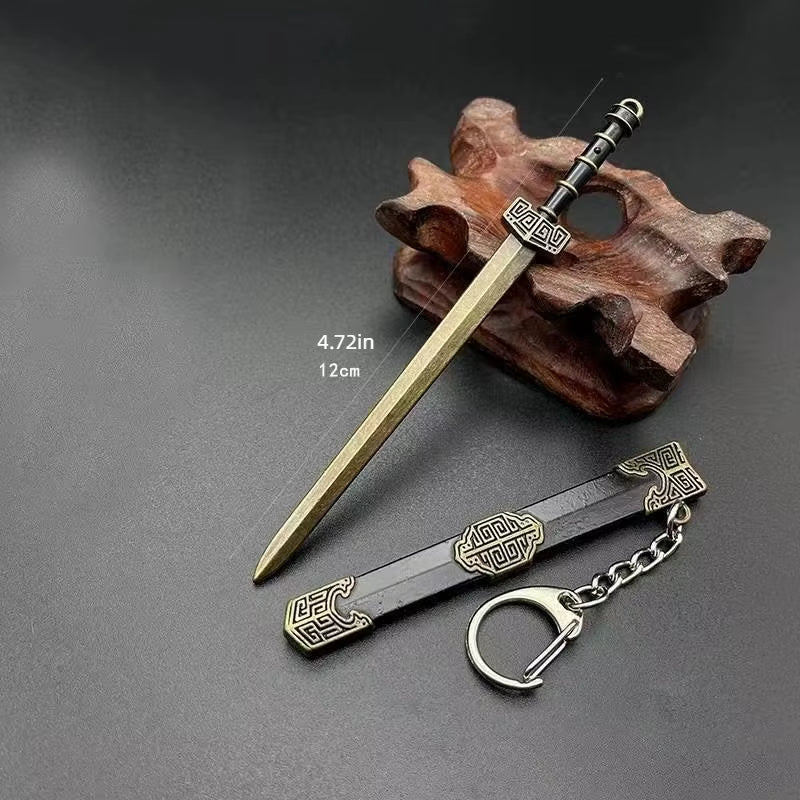 Many Models of Metal Scabbard of Famous Ancient Swords, Keychain Pendant of Small Unopened Blade Weapons
